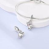 925 Sterling Silver Mama and Baby Elephant Charm for Bracelets Fine Jewelry Women Pendant