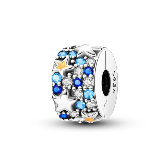 925 Sterling Silver Stars Clip Charm for Bracelets Jewelry Women