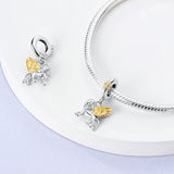 925 Sterling Silver Winged Lion Charm for Bracelets Fine Jewelry Women Pendant