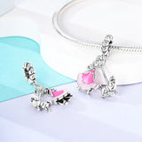 925 Sterling Silver Girl Walking Poodle Charm for Bracelets Jewelry Women Pendant