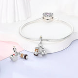 925 Sterling Silver I Love Coffee Charm for Bracelets Fine Jewelry Women Pendant