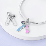925 Sterling Silver Friends and Family Charm for Bracelets Fine Jewelry Women Pendant