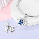 925 Sterling Silver Faith Charm for Bracelets Fine Jewelry Women Pendant