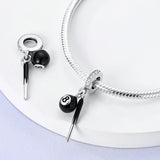 925 Sterling Silver Billiard Charm for Bracelets Fine Jewelry Women Pendant