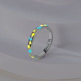 925 Sterling Silver Glow in the Dark Ring Fine Jewelry Women