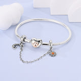 925 Sterling Silver Celestial Safety Chain Charm for Bracelets Fine Jewelry Women