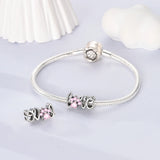 925 Sterling Silver Love Paw Print Charm for Bracelets Fine Jewelry Women