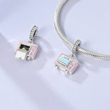 925 Sterling Silver Microwave Oven Charm for Bracelets Fine Jewelry Women Pendant