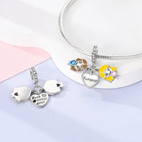 925 Sterling Silver Best Sister Ever Charm for Bracelets Jewelry Women Pendant