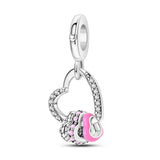 925 Sterling Silver Love Hearts Charm for Bracelets Fine Jewelry Women Pendant