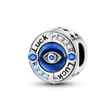 925 Sterling Silver Lucky Protection Eye Charm for Bracelets Fine Jewelry Women