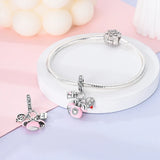 925 Sterling Silver Telephone Charm for Bracelets Fine Jewelry Women Pendant
