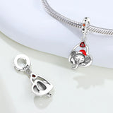 925 Sterling Silver Christmas Elephant Charm for Bracelets Fine Jewelry Women Pendant