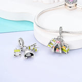 925 Sterling Silver Camping Charm for Bracelets Fine Jewelry Women Pendant