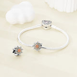 925 Sterling Silver Sunflower Charm for Bracelets Fine Jewelry Women Pendant