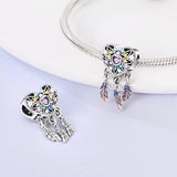 925 Sterling Silver Heart Dream Catcher Charm for Bracelets Fine Jewelry Women