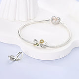 925 Sterling Silver Infinity Sunshine Charm for Bracelets Fine Jewelry Women