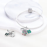 925 Sterling Silver Lucky Butterfly Charm for Bracelets Fine Jewelry Pendant