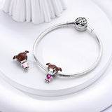 925 Sterling Silver Little Girl Charm for Bracelets Fine Jewelry Women Pendant