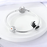 925 Sterling Silver Daisy Clip Charm for Bracelets Fine Jewelry Women Pendant