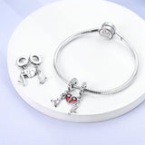 925 Sterling Silver Love Charm for Bracelets Fine Jewelry Women Pendant