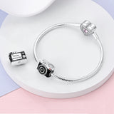 925 Sterling Silver Camera Charm for Bracelets Fine Jewelry Women