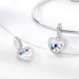 925 Sterling Silver Celestial Heart Charm for Bracelets Fine Jewelry Women Pendant