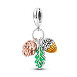 925 Sterling Silver Autumn Charm for Bracelets Fine Jewelry Women Pendant