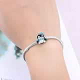 925 Sterling Silver Frosty Penguin Charm