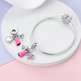 925 Sterling Silver Engagement Charm for Bracelets Fine Jewelry Women Pendant