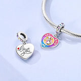 925 Sterling Silver I Love You Charm for Bracelets Fine Jewelry Women Pendant