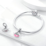 925 Sterling Silver Fall in Love Charm for Bracelets Fine Jewelry Women Pendant