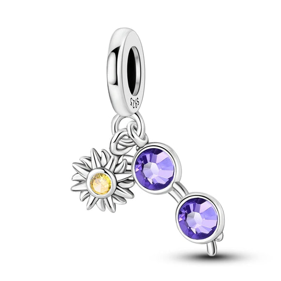 925 Sterling Silver Sunshine Charm for Bracelets Fine Jewelry Women Pendant