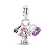 925 Sterling Silver Poodle Charm for Bracelets Fine Jewelry Women Pendant