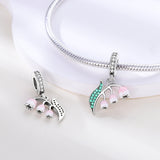 925 Sterling Silver Orchid Charm for Bracelets Fine Jewelry Women Pendant