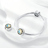 925 Sterling Silver Glow in the Dark Sun Moon Stars Charm for Bracelets Jewelry Pendant