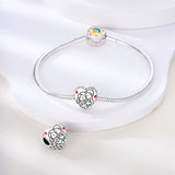 925 Sterling Silver Family Love Charm for Bracelets Fine Jewelry Women Pendant