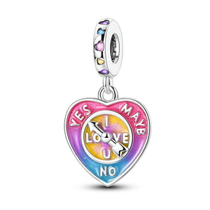 925 Sterling Silver I Love You Charm for Bracelets Fine Jewelry Women Pendant