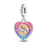 925 Sterling Silver I Love You Charm for Bracelets Fine Jewelry Women Pendant