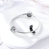 925 Sterling Silver Color Sparkle Clip Charm for Bracelets Fine Jewelry Women Pendant
