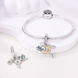925 Sterling Silver Friends Forever Charm for Bracelets Fine Jewelry Women Pendant