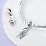 925 Sterling Silver Abstract Girl Charm for Bracelets Fine Jewelry Women Pendant
