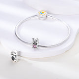925 Sterling Silver Puppy with Bone Charm for Bracelets Fine Jewelry Women Pendant