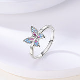 925 Sterling Silver Butterfly Ring Fine Jewelry Women