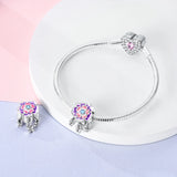 925 Sterling Silver Floral Charm for Bracelets Fine Jewelry Women Pendant