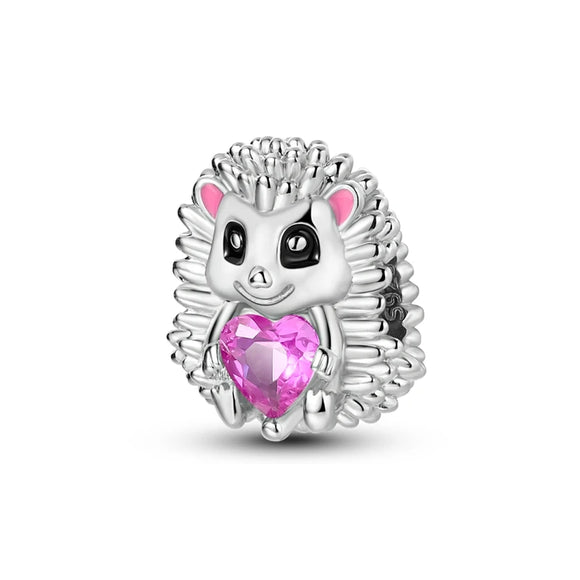 925 Sterling Silver Baby Hedgehog Charm for Bracelets Fine Jewelry Women Pendant