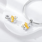 925 Sterling Silver Glow in the Dark Leo Charm for Bracelets Jewelry Women