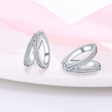 925 Sterling Silver Douple Hoop Earrings Fine Jewelry Women