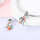 925 Sterling Silver Kitty With Popsicle Charm for Bracelets Fine Jewelry Women Pendant