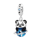 925 Sterling Silver Travel Panda Charm for Bracelets Fine Jewelry Women Pendant